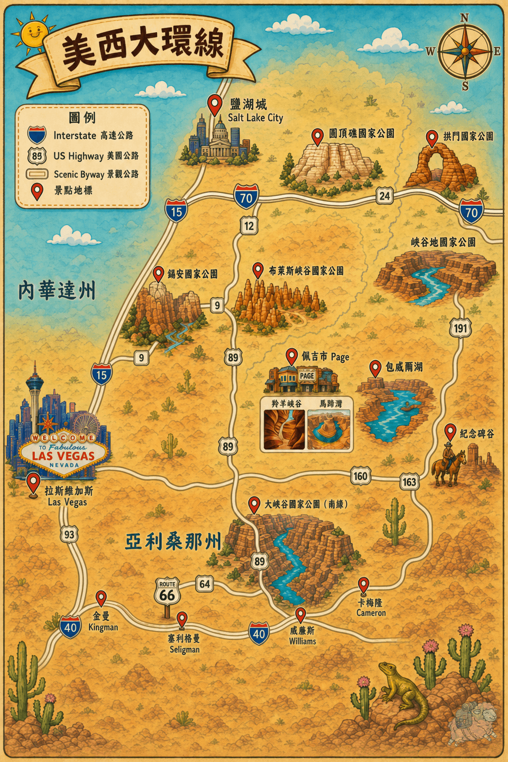 美西大環線地圖