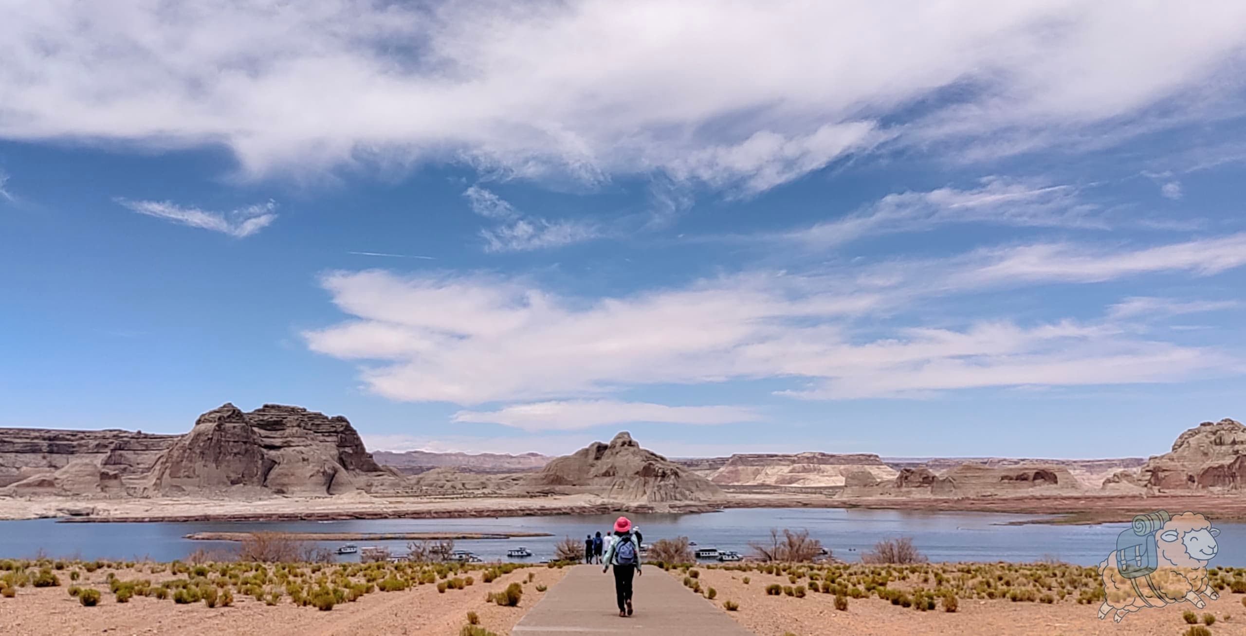 Wahweap Overlook 華威普觀景台:可以看到停滿白色遊艇的碼頭