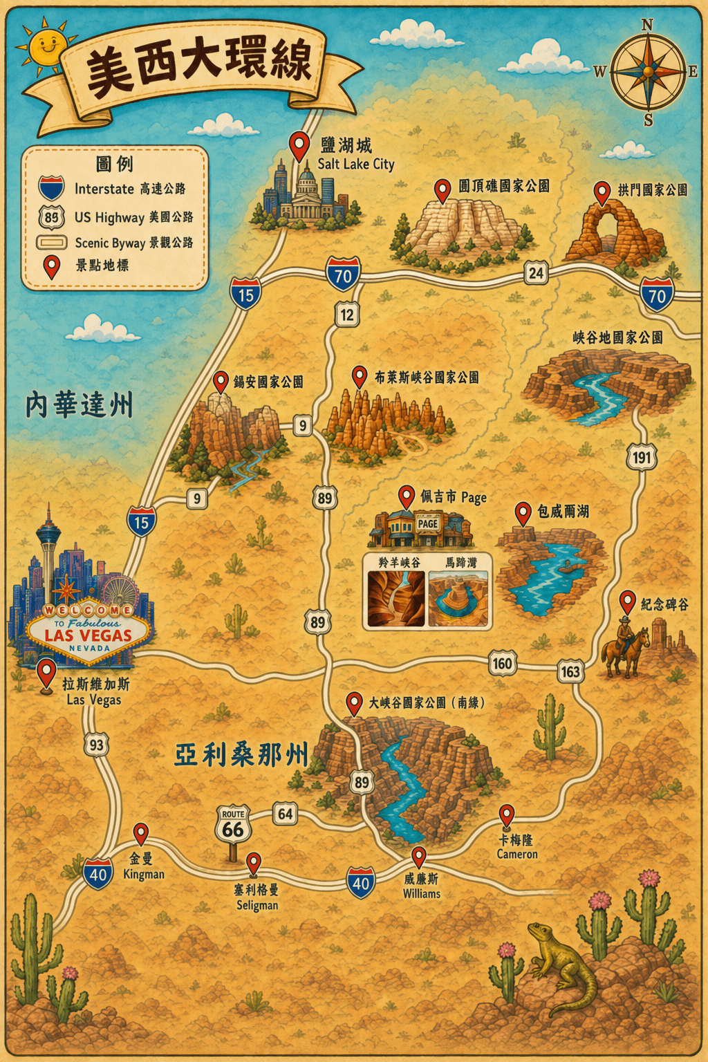 美西大環線地圖