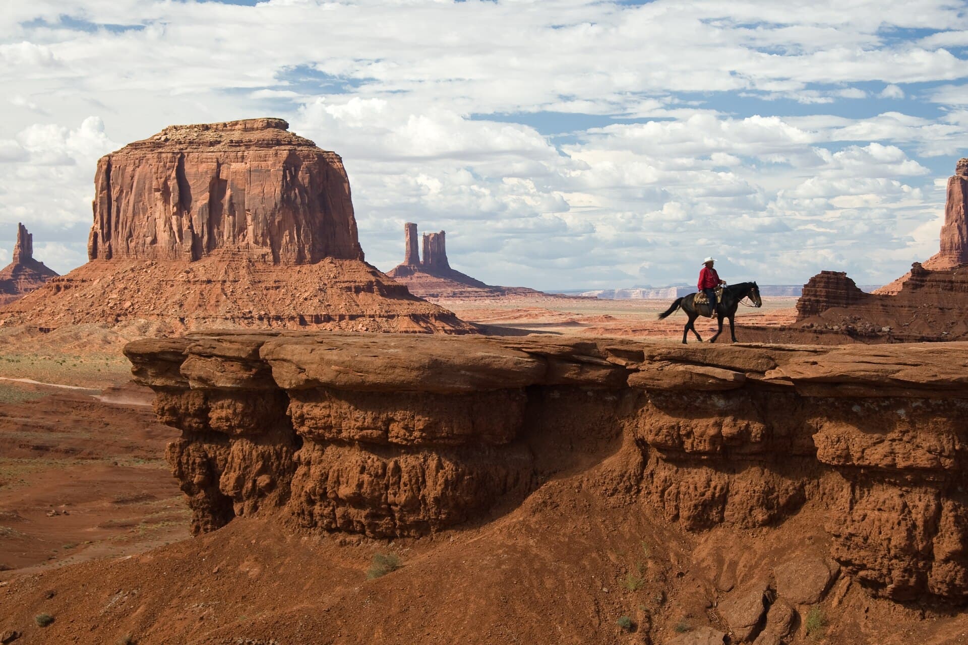紀念碑谷景觀公路 Monument Valley Scenic Drive - 沿途風景 約翰福特觀景台 (John Ford's Point):這是我在維基百科上找的圖片,我沒能成功開車到這個點,可惡啊!下次決定直接參加當地導覽團XD